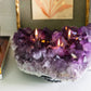 Amethyst Cluster Centerpiece Oil Candle (3 wicks)