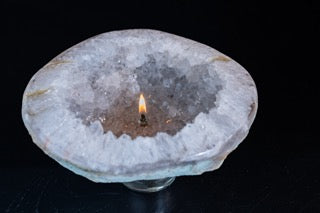 Polished Geode Bowl Oil Candle