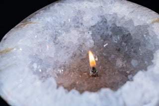 Polished Geode Bowl Oil Candle