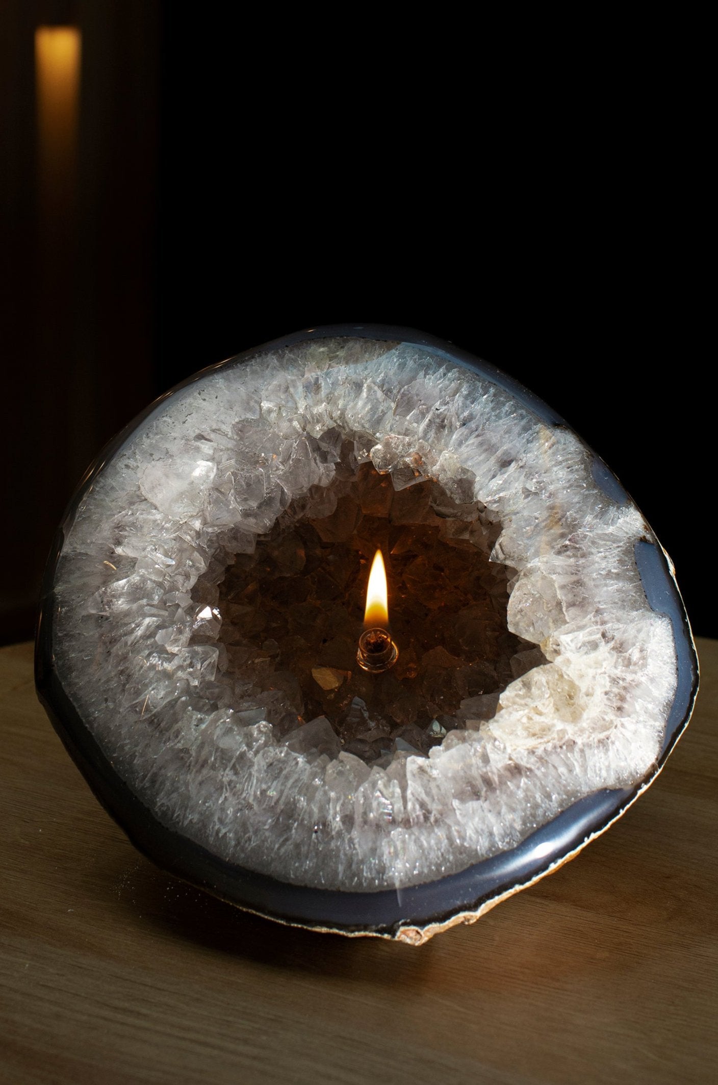 Polished Geode Bowl Oil Candle